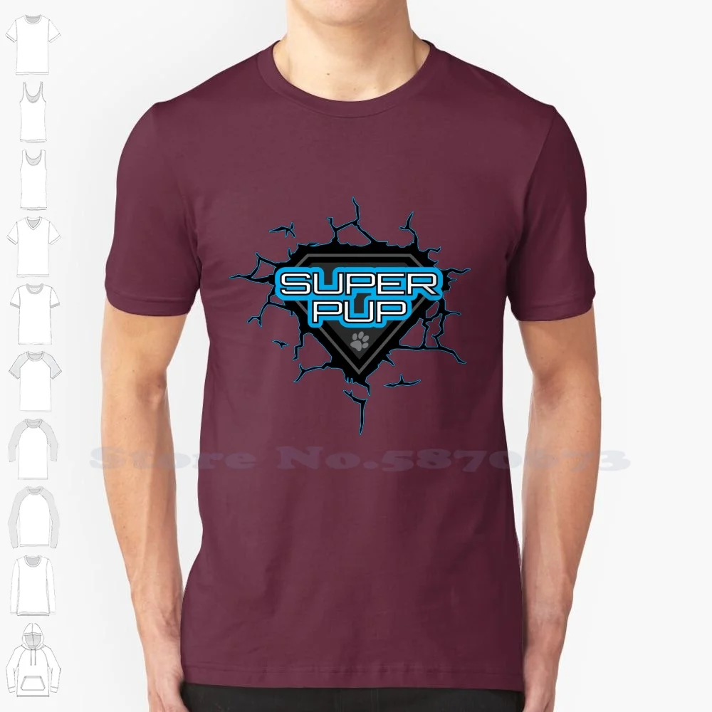 Super Pup Play Puppy Play 100% Cotton T-Shirt Super Pup Diamond Shield Cracks Paw Hero Great Human Puppy Play Alpha Good Dog