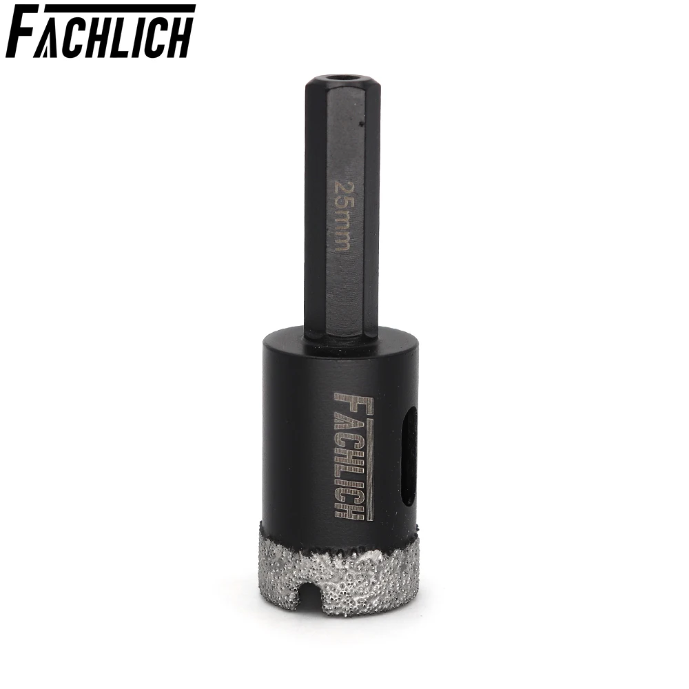 FACHLICH 1pc Dry Diamond Drill Hole Saw Drill Core Bits Ceramic Tile Hexagon shank Core Drilling Bits Dia 25mm