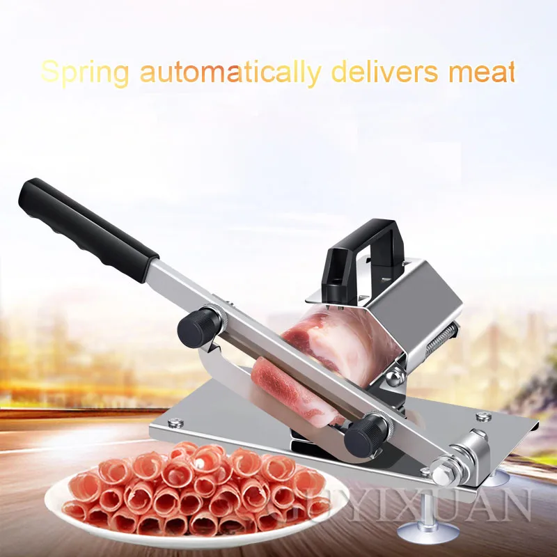 Household Small meat slicer Mutton roll slicer stainless steel Manual Frozen cut beef roll machine Fruit and vegetable Slicer