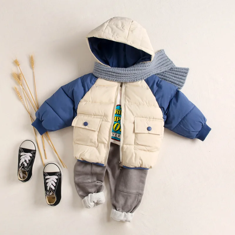 BINIDUCKLING 2020 Winter Kids Down Coat For Boys Girls Cartoon Printed Zipper Thicken Warm Child Jacket Cotton-Padded Outwear