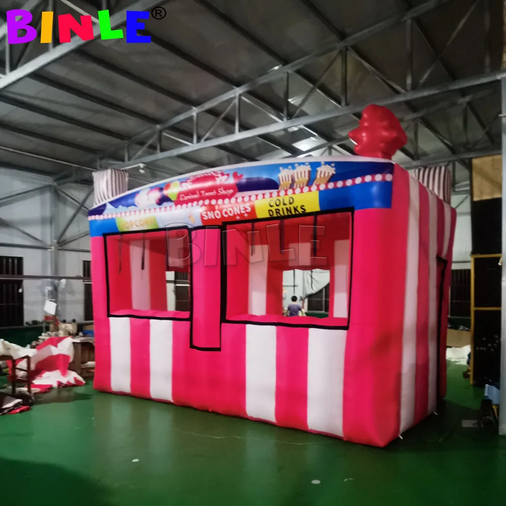 In Stock 4m Outdoor Business Inflatable Concession Stand With 2 Windows,Fun Foods Booth,Icecream Carnival Treat Shop For Sale