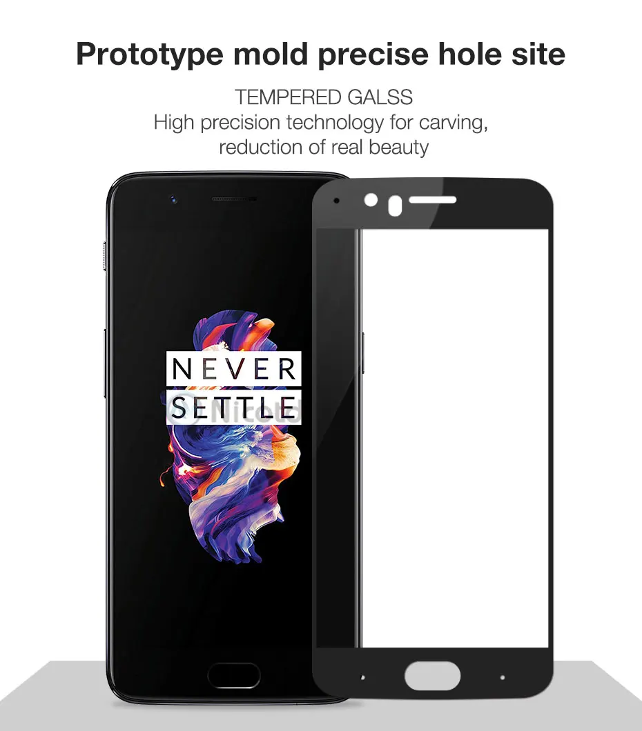 NicoTD Original Full Cover Screen Protector Glass For OnePlus 5 A5000 9H Screen Protector Glass for OnePlus 5T A5010 Safety Film