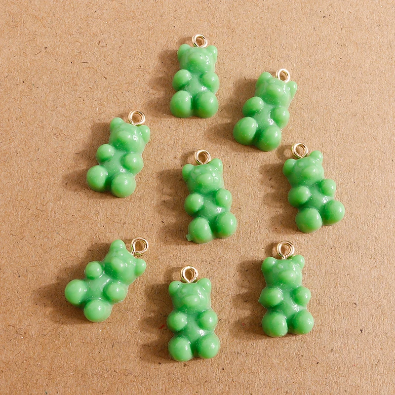 30 stücke 11*20mm Candy Farben Cartoon Bär Charms für Nette Tropfen Ohrringe Anhänger Halsketten Armbänder DIY Handmade schmuck Erkenntnisse – Detail 7