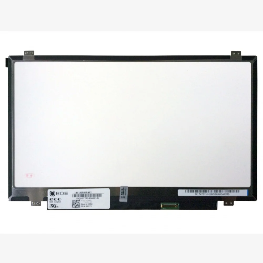 Écran LCD pour ordinateur portable de 14 pouces, NV140FHM-N43 adapté NV140FHM N43 pour BOE BOE0653 DP/N: 6J1Y3 EDP 30 broches 72% NTSC FHD 1920x1080