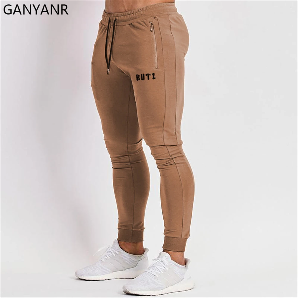 GANYANR spodnie do biegania mężczyźni Jogging Gym Sport legginsy treningowe spodnie Trackpants trening piłka nożna Crossfit spodnie dresowe piłka nożna