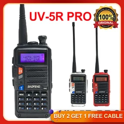 Baofeng UV-5R Pro Walkie Talkie inteligente de tres bandas 8W Radio bidireccional portátil de alta potencia uv 5r receptor de Radioaficionado transceptor FM