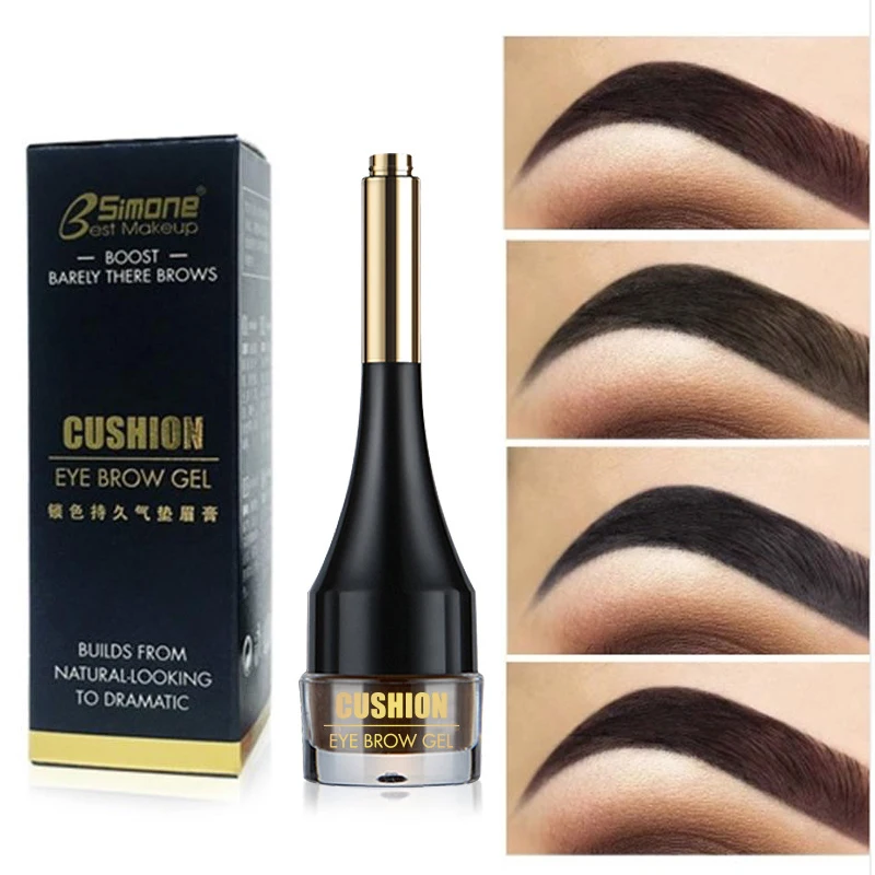 4 Colors Brown Black Eyebrow Cream Enhancers Waterproof Long-lasting Air-cushion Dye Brows Gel Tinted Makeup Liquid Eyebrows