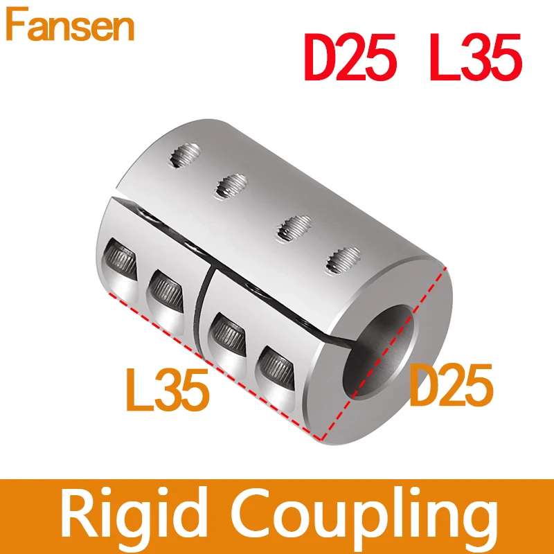 D25L35 Rigid Coupling 3D Printers Aluminium alloy Shaft Coupler Screw Stepper 6.35mm Motor Accessories Parts Engraving CNC Clamp