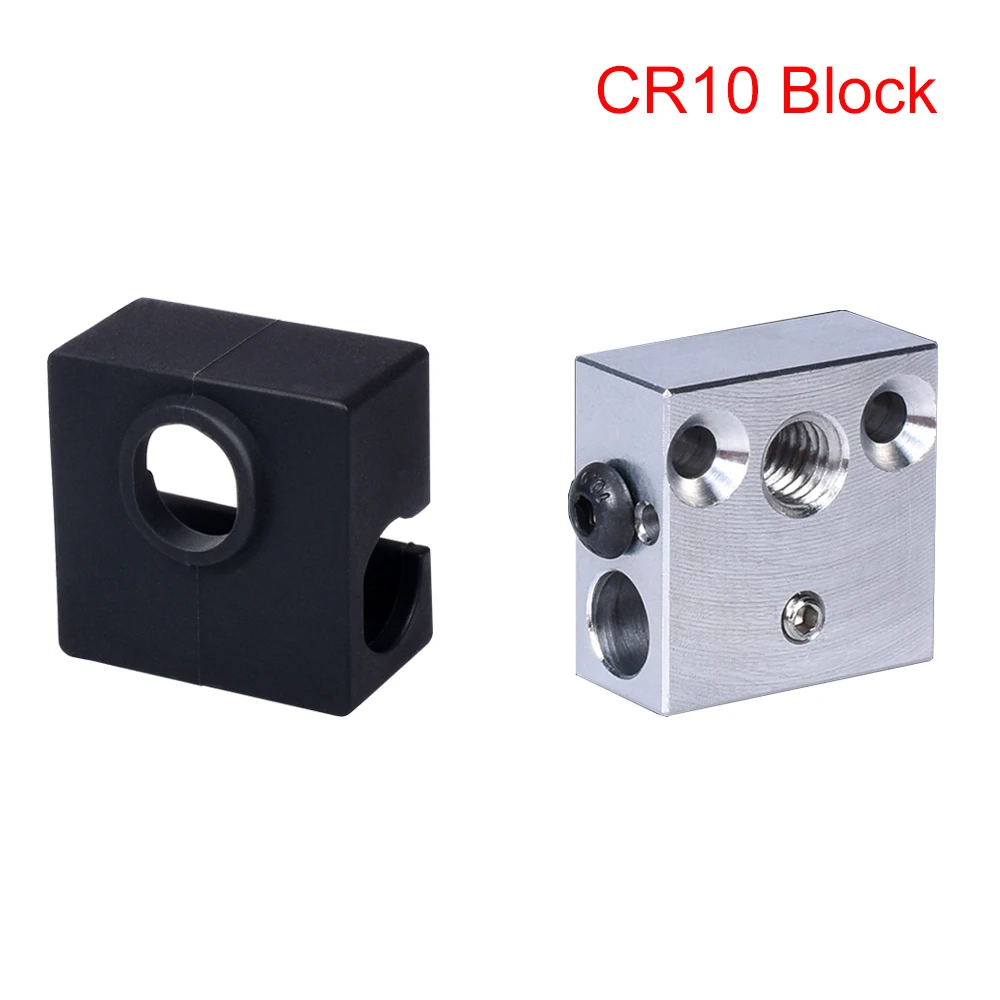 CR10 Heater Block MK8 Silicone Sock CR10 Block For Swiss CR10 Hotend Extruder For Ender 3 MK7/MK8/MK9 Extruder 3D Printer Parts