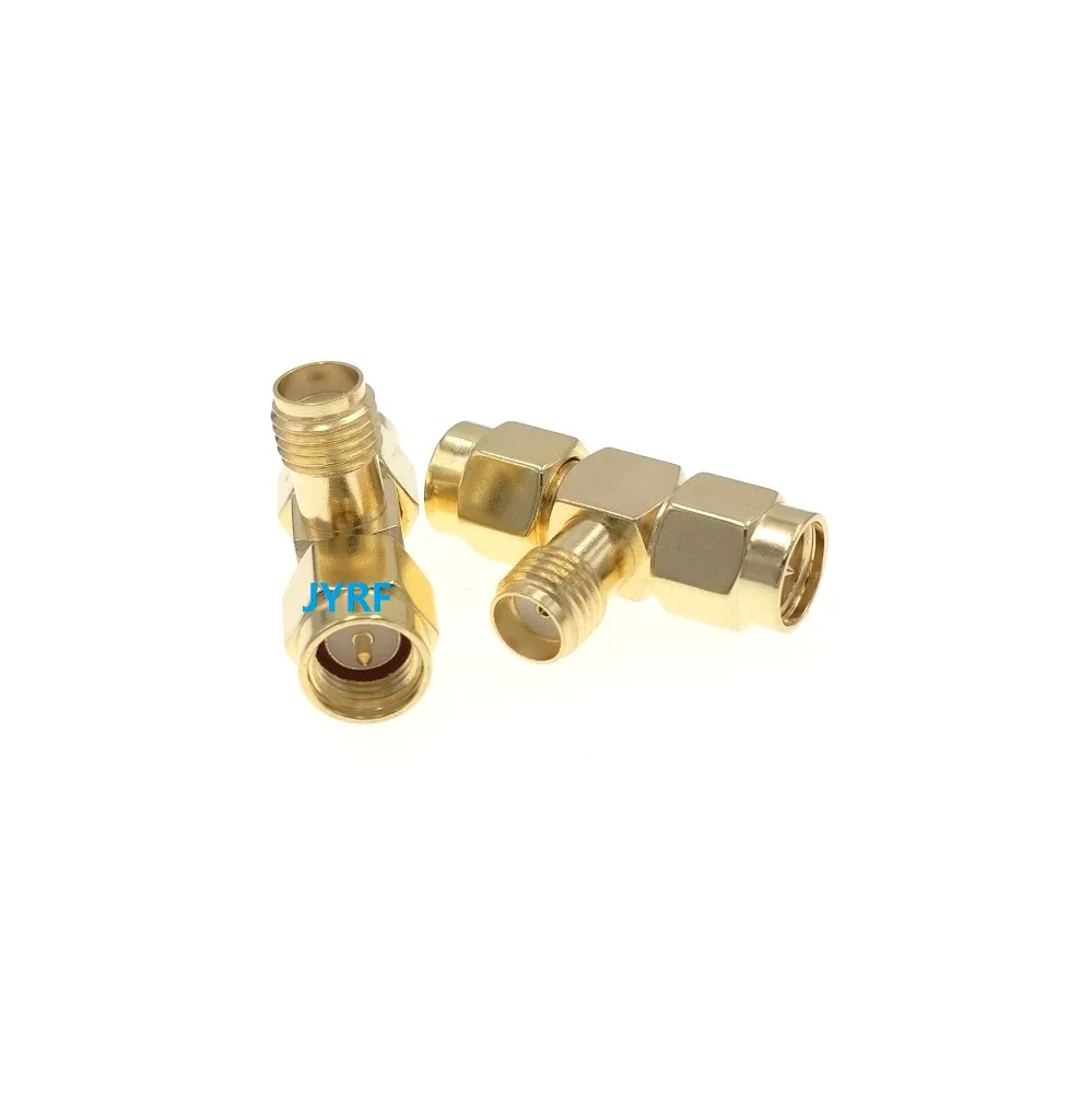 100PCS SMA Female To Two SMA Male Triple T RF Adapter Connector 3 way RF Coaxial Coax Adapter