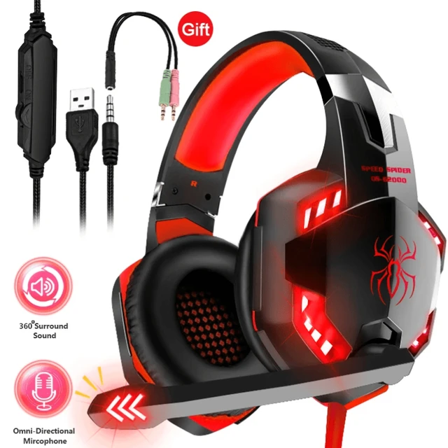 Gaming headphones with mic and light sale