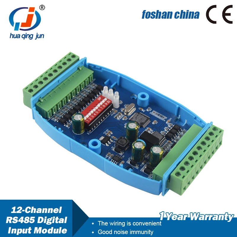 

Huaqingjun 4/8/12-Channel RS485 Communication Digital Input Module Modbus RTU Protocol Acquisition Remote Control