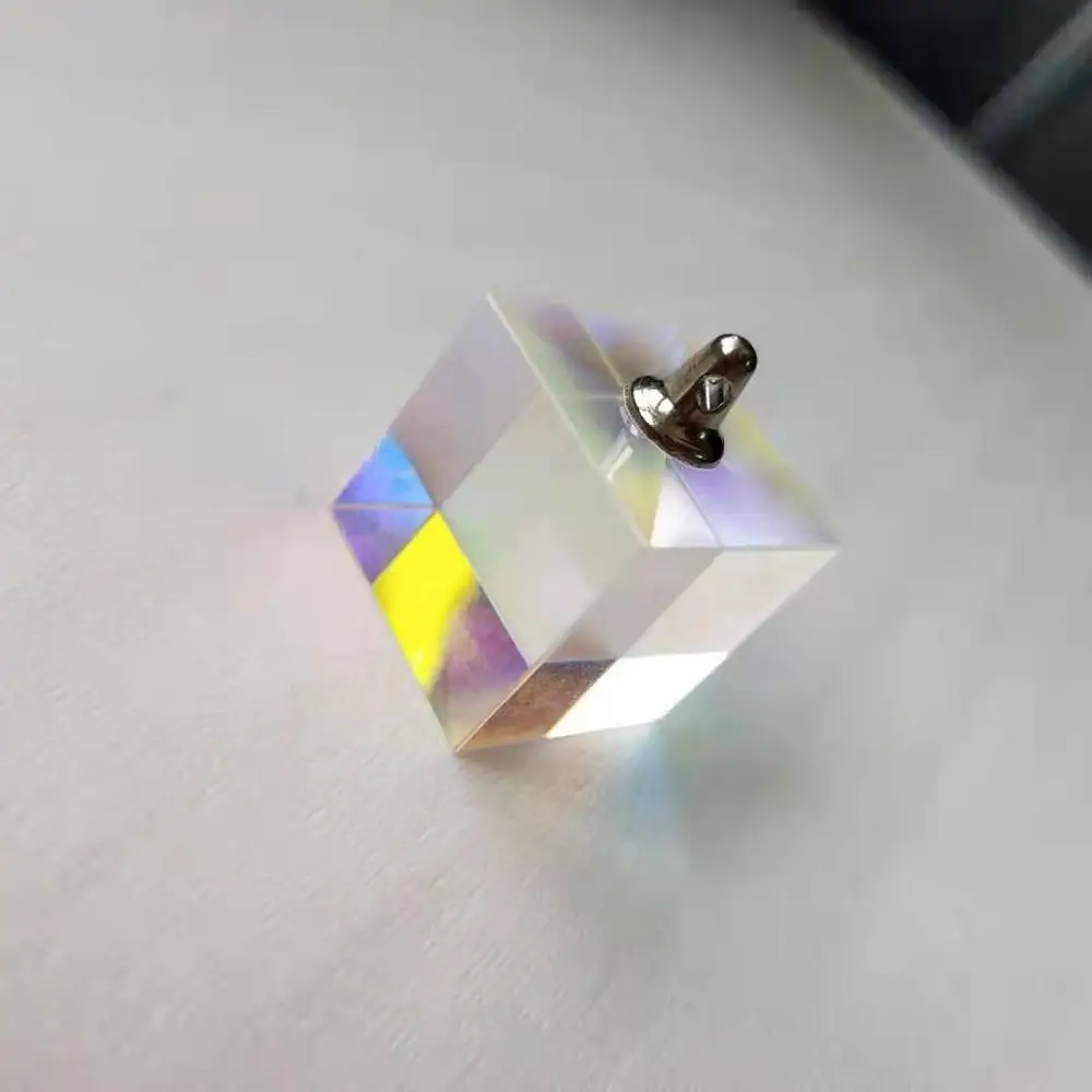 10mm Size K9 Optical Glass Six-Sided Cube Prism Reflective Color Small Pendant Support Custom