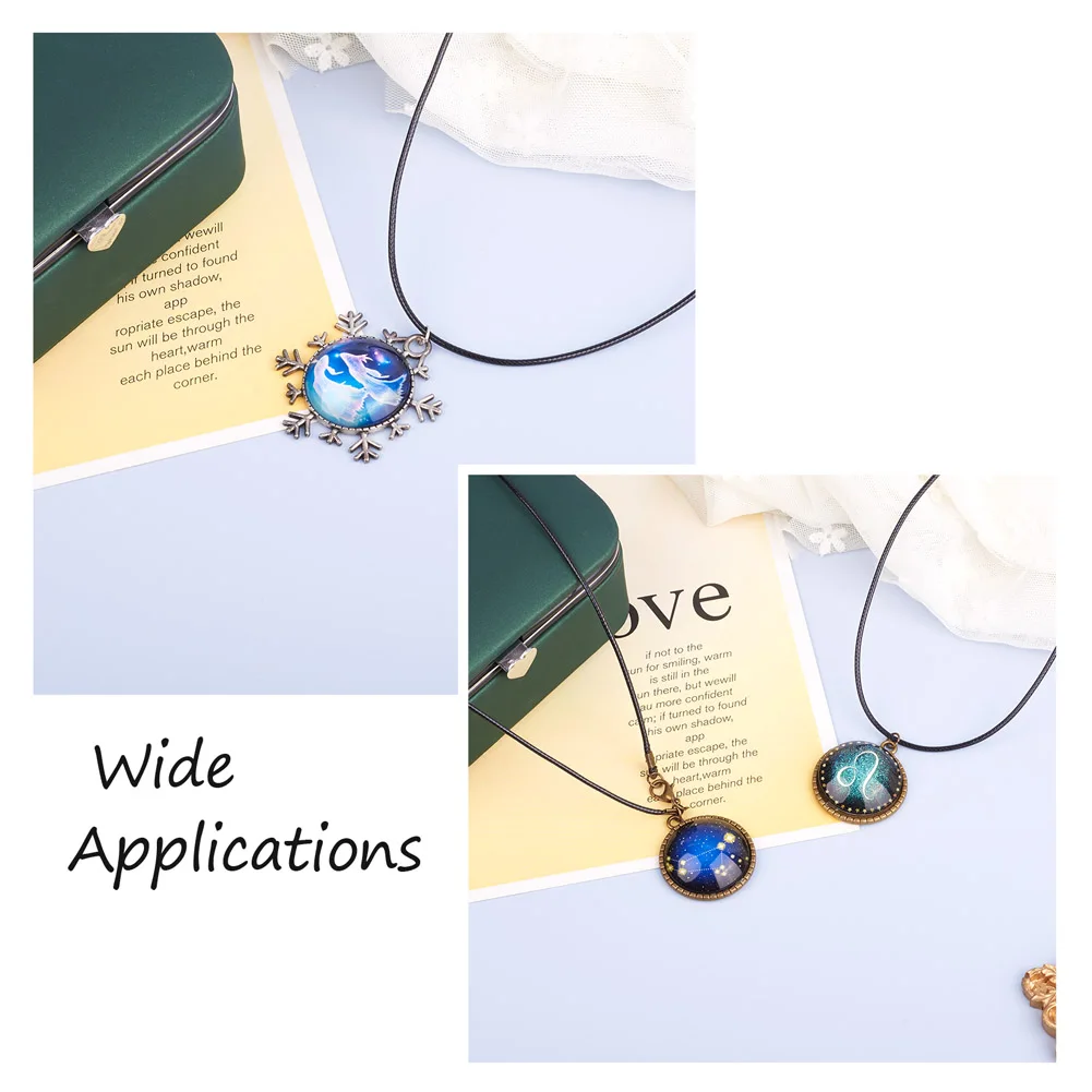 60pcs/lot 25mm Half Round 12 Constellations Glass Cabochons Cameo Zodiac Sign Pendant Jewelry Making Birthday Gift