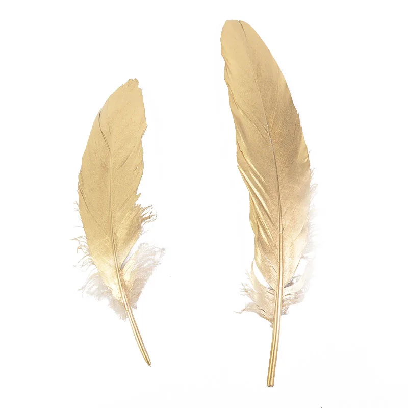 10 pçs penas de ganso natural plumas 15-20cm ouro cisne pluma de penas para decoração de casa artesanato diy decorações de festa de casamento