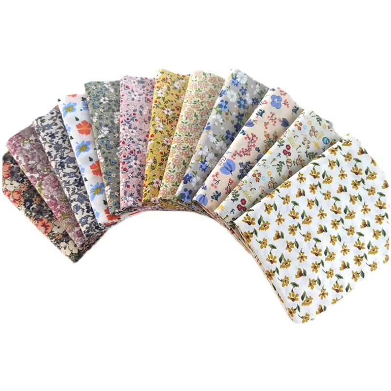 145x50cm Cotton Poplin Floral Sewing Fabric Pastoral Style, Making Shirt Dress Doll Clothes Cloth