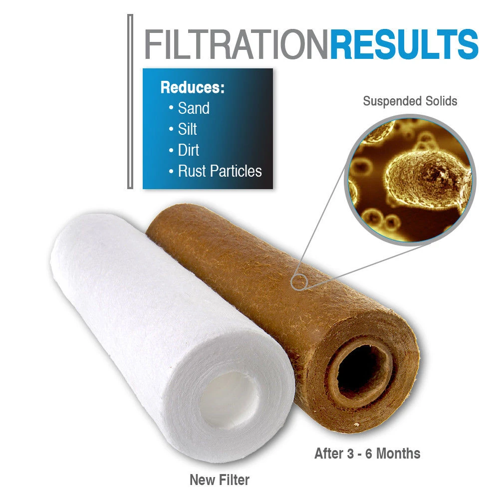 Filtro purificador de água, 4 peças, sistema de cartucho de filtro de água com filtro de algodão pp 10 tamanhos e 1 micron, osmose reversa