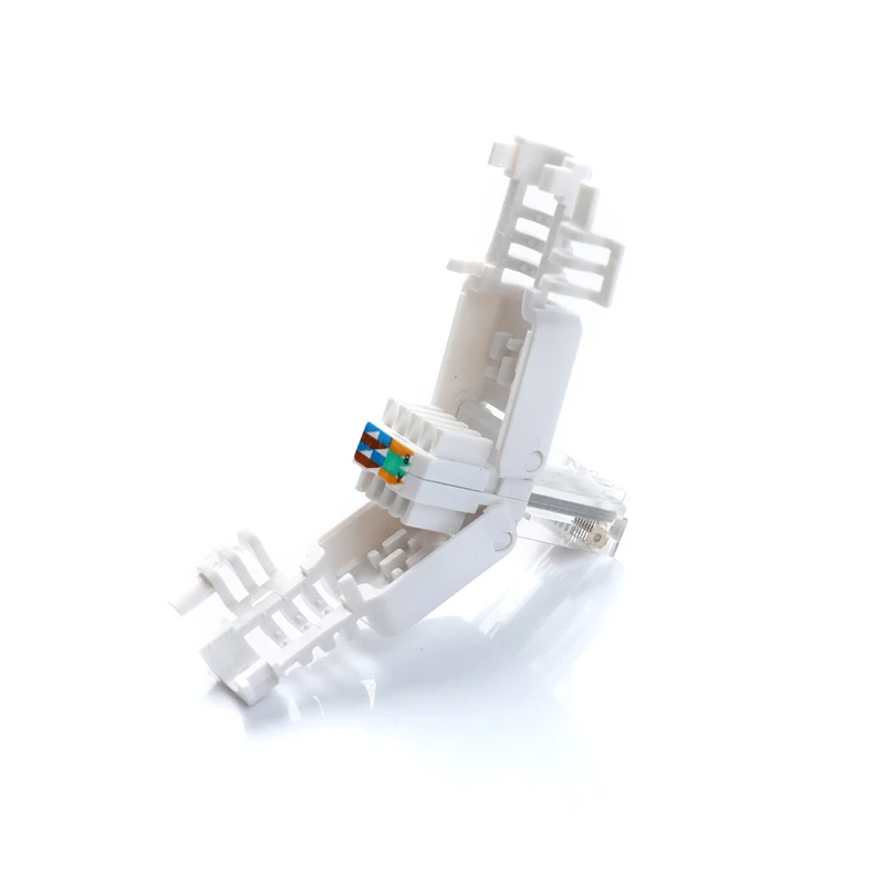 No Crimp Connectors Ethernet Cable Tool-less Crystal Head Plug CAT6 RJ45 Connector