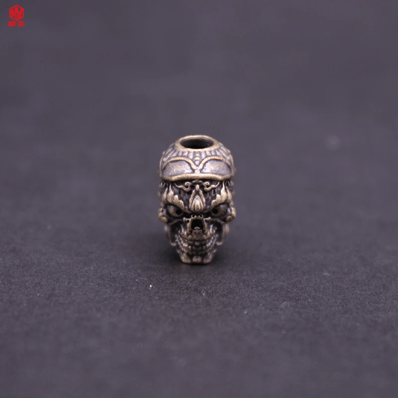 1PC Double-Faced Ghost Elephant Retro Brass Copper EDC Paracord Beads Lanyard Pendants Knife Beads Umbrella Rope Cord Beads