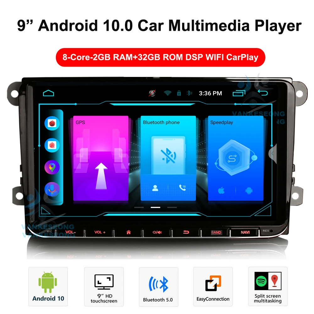 

VANKESEONG CarPlay Android 10.0 Car Multimedia Player For VW Volkswagen Golf Polo Tiguan Passat B6 B7 CC DAB+Autoradio Radio GPS