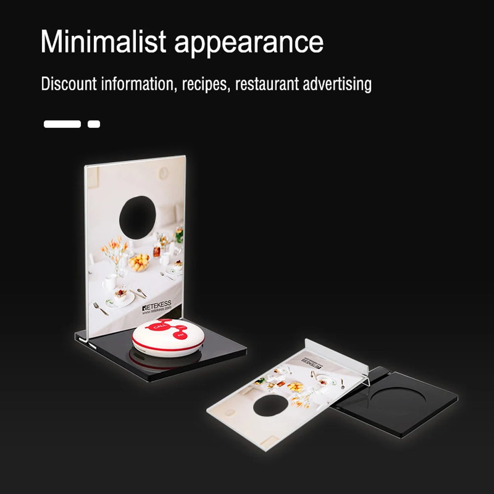 Retekess 5Pcs TD024 Mechanical Desktop Cards For Wireless Restaurant Pager Call Button Customer Service Waiter Hookah Cafe