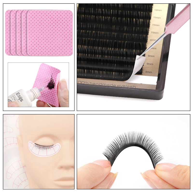 Kit de entrenamiento de extensión de pestañas postizas 22 en 1, bandeja de práctica, cinta, almohadilla para los ojos, pinzas, anillo de pegamento, Micro cepillo, herramientas de injerto de pestañas