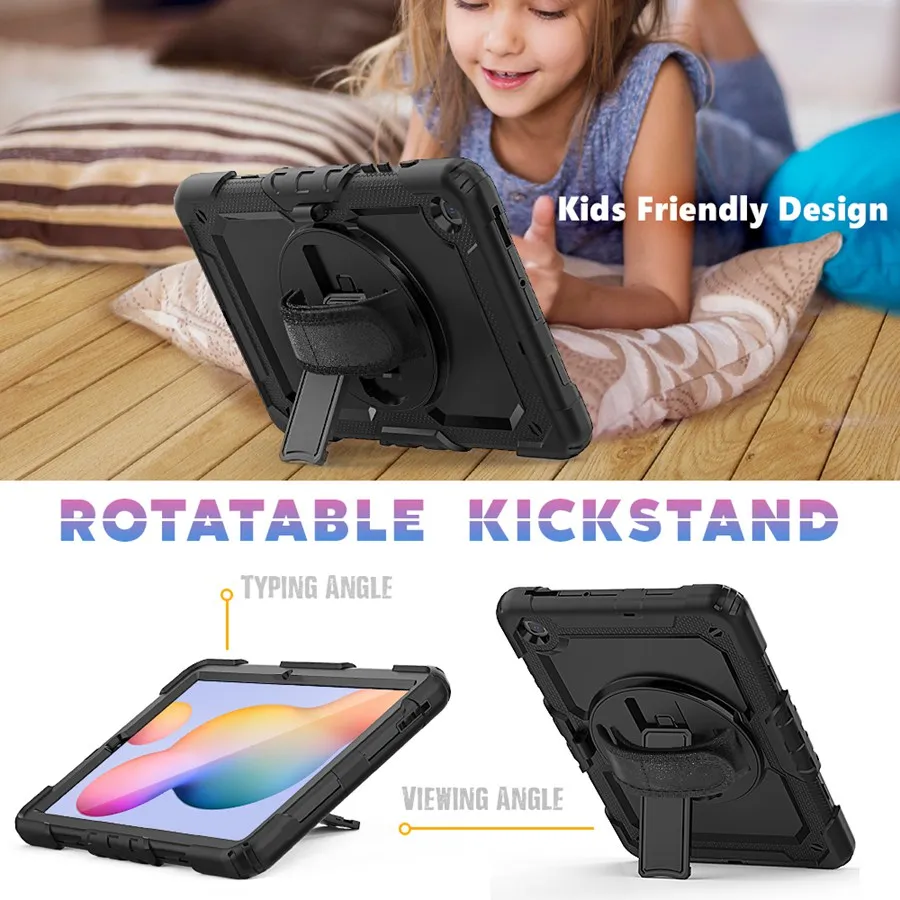 Imagem -06 - Alça de Mão 360 Rotatable Kickstand à Prova de Choque Case Protetor com Tela para Samsung Galaxy Tab a 10.12023 T515 T510