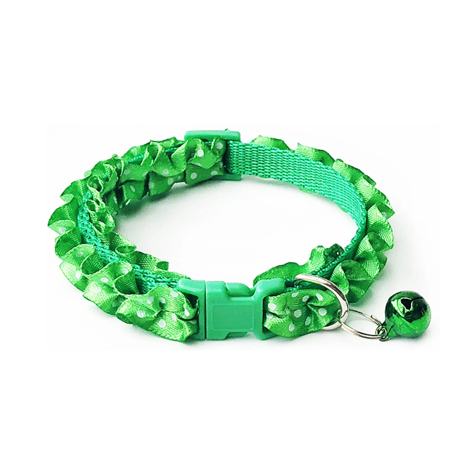 Lace Adjustable Pet Collar Dot With Bell Dog Collar Pet Supplies 20cm Long - 34cm Long, 1 Piece