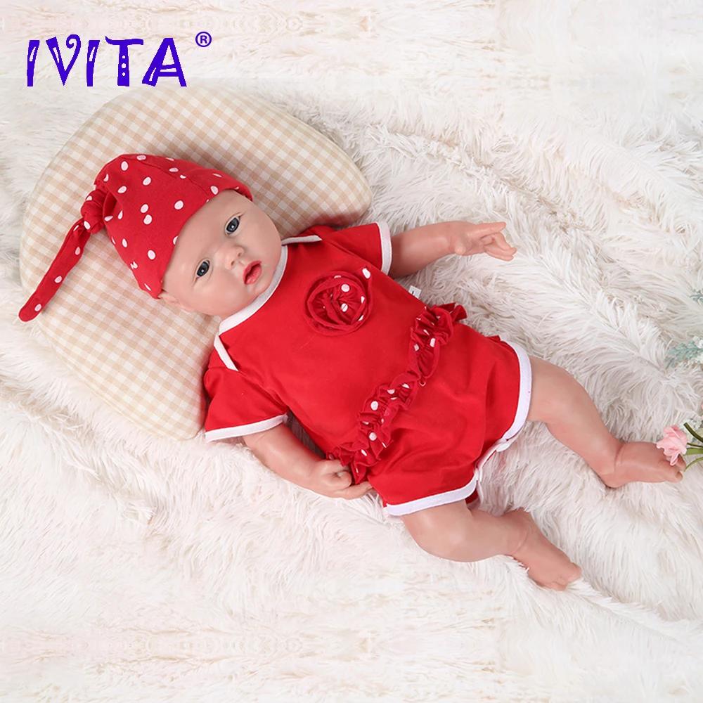 IVITA WG2014 18-Zoll-Ganzkörper-Silikon-Reborn-Babypuppe 46 cm 3,93 kg Wählen Sie Ihre Augenfarbe Weihnachtsgeschenk für Kinderspielzeug
