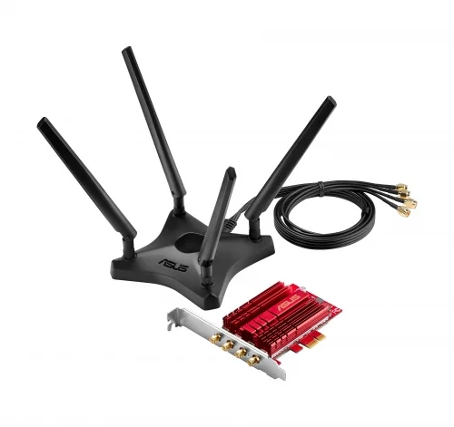 ASUS PCE-AC88 Wireless Adapter 4x4 802.11ac Wireless AC3100 PCIe WiFi adapter speed up to 3100Mbps