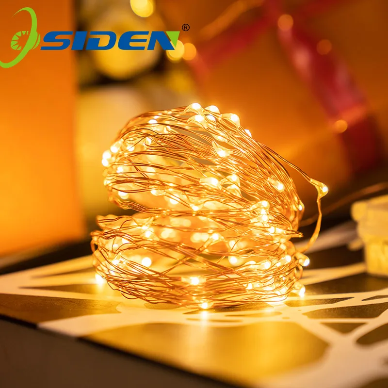 Guirnalda de luces Led de hadas, cuerda de alambre de cobre, batería 3AA, lámpara de Navidad para decoración de fiestas, bodas y vacaciones, 2M, 5m,