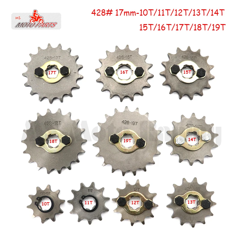 428# 17mm 10-19T Tooth Front Engine Sprocket for 50-160cc Orion Apollo Dirt Pit Bike ATV Quad Go Kart Buggy Scooter Motorcycle