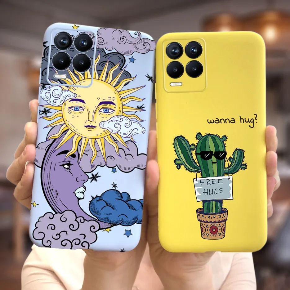 Oppo Realme 8 Pro 케이스 RMX3081 2021 Realme 8 8i Realme8 Pro 케이스 Fundas Capa 용 새 패션 소프트 실리콘 전화 뒷면 커버