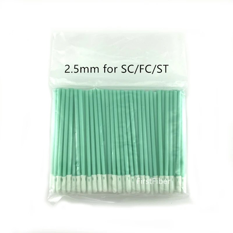 Fiber Optic Cleaning Sticks Fiber Optic swabs For 1.25mm/2.5mm LC/SC/FC/ST Connectors/ adaptors, 100PCS fiber cleaning rod