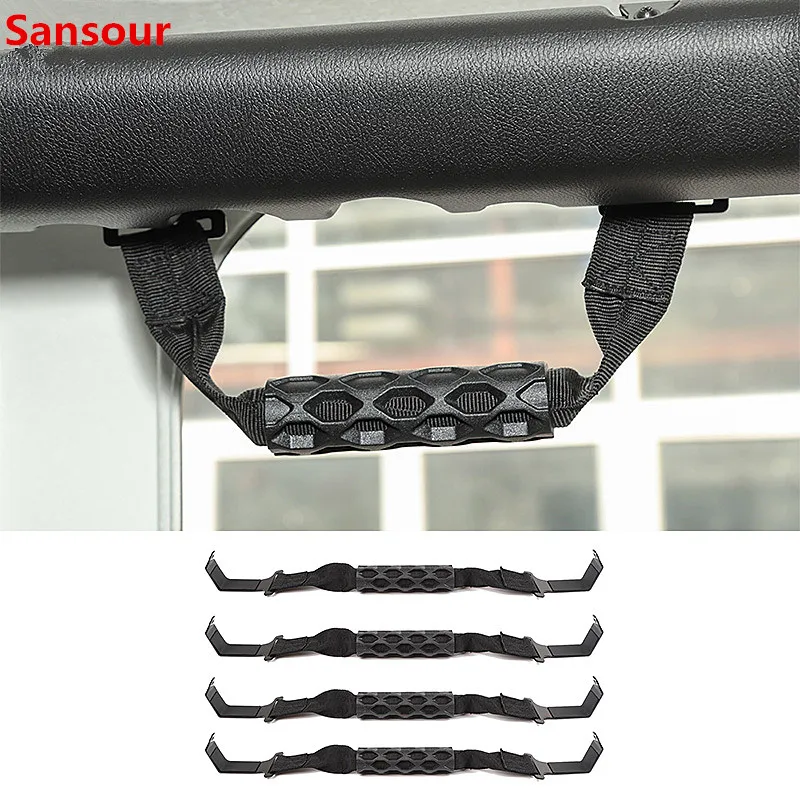 Sansour Armrests for Jeep Gladiator JT 2018+ Car Front Rear Door Roof Grab Handle Brd Accessories for Jeep Wrangler JL 2018+