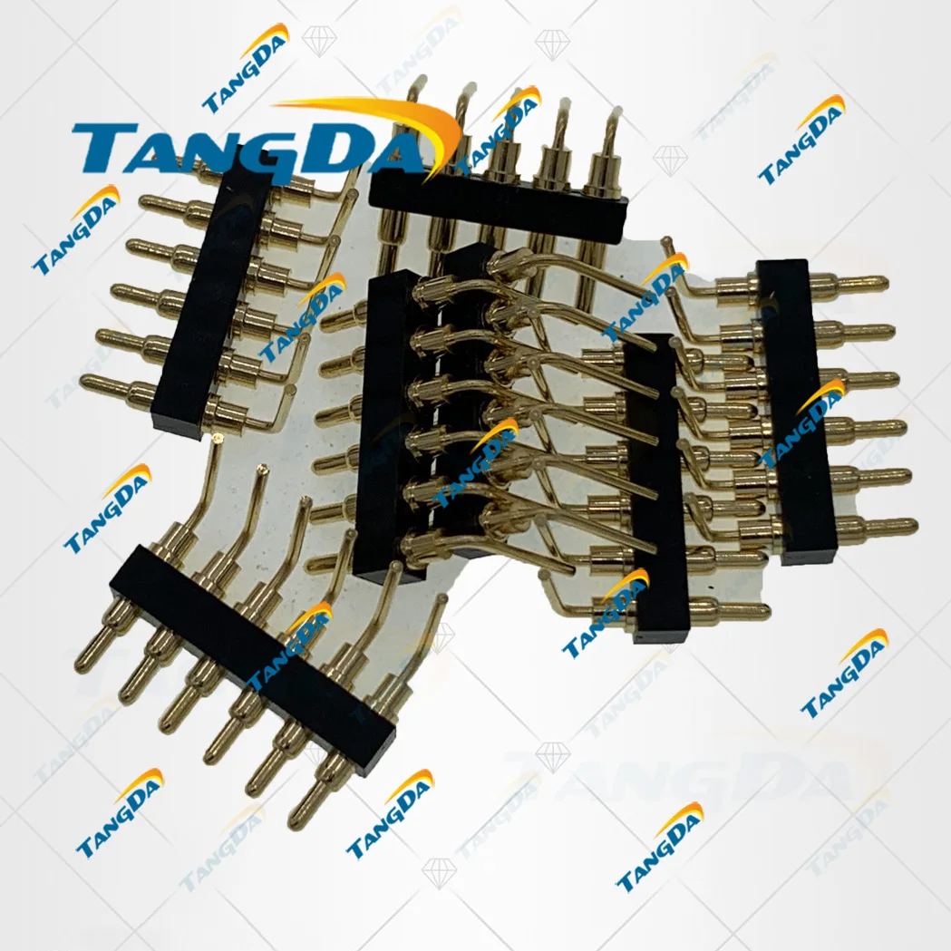 pitch 2.54mm pogo pin connector 6pin bending spring pin connector pogopin high current connectors thimble 6p male TANGDA T