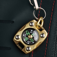 Cooyoo Cps-2 Titanium Alloy/brass Mini Compass Edc Outdoor Glow