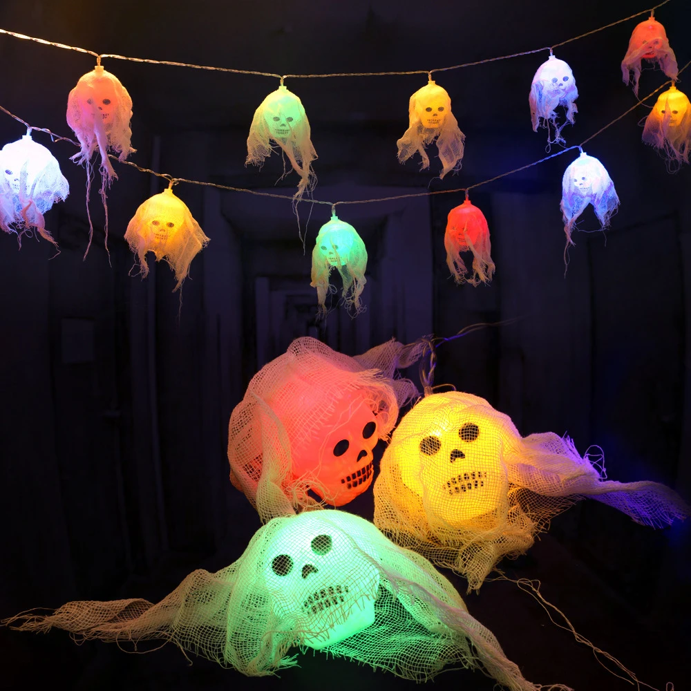 20led 10leds Halloween Ghost Skeletons Bat Eyeball Led Light String for Halloween Christmas Festival Home Party Outdoor Decor