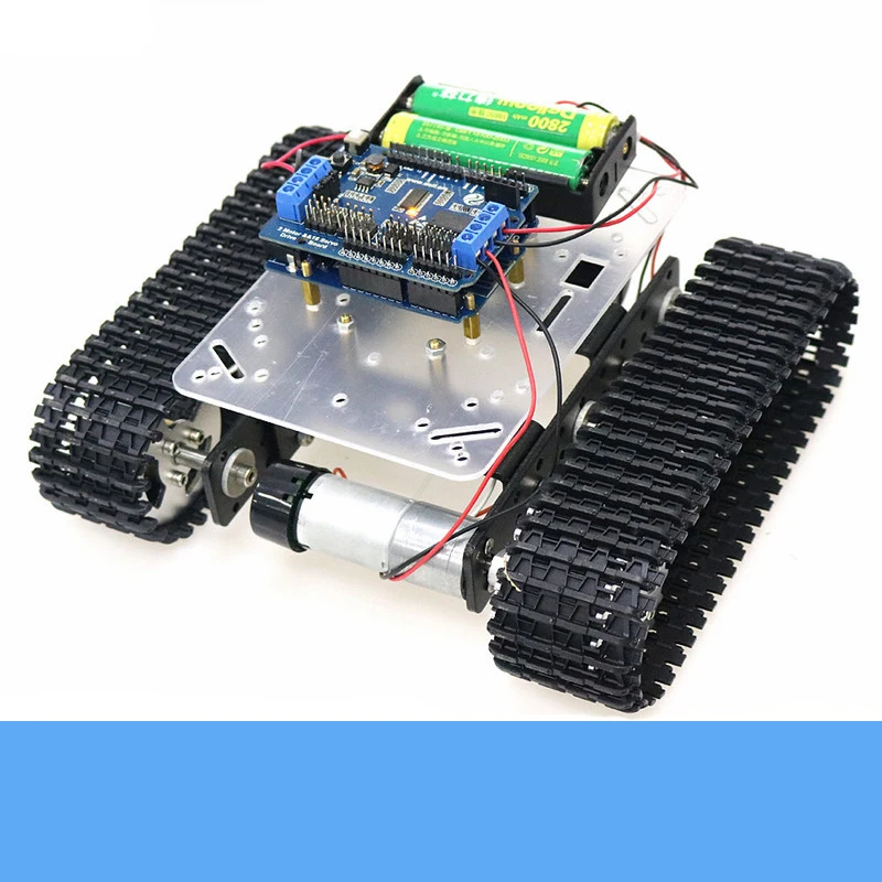 Wifi Wireless Control Mini T100 Metal RC Robot Tank Chassis Kit + ESPduino V1 Controller Kit High Torque Motor DIY For Arduino