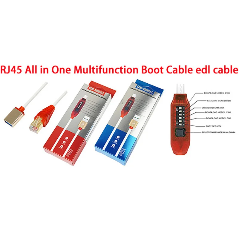 Micro USB RJ45 Multifunction boot all in 1 cable for Qualcomm EDL/DFC/9008 Mode support fast charge MTK/SPD Z3X box octopus box