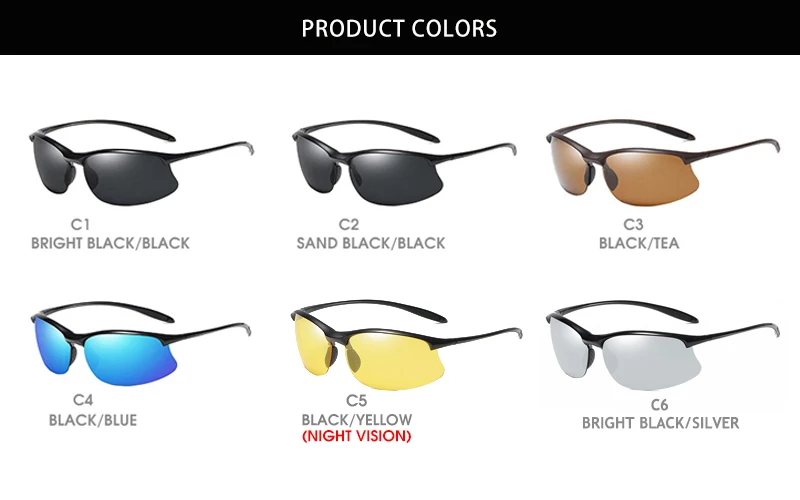 Ultraleichte Sport-polarisierte Sonnenbrille für Herren und Damen, klassische Reimless-Sonnenbrille, modisch, für Outdoor-Fahren, Angeln – Detail 7