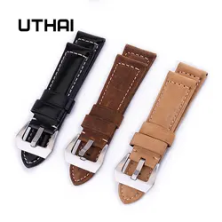 UTHAI Z17 Watchbands 20mm 22mm 24mm 26mm High-end Retro Calf Leather Watch Band Bracelet