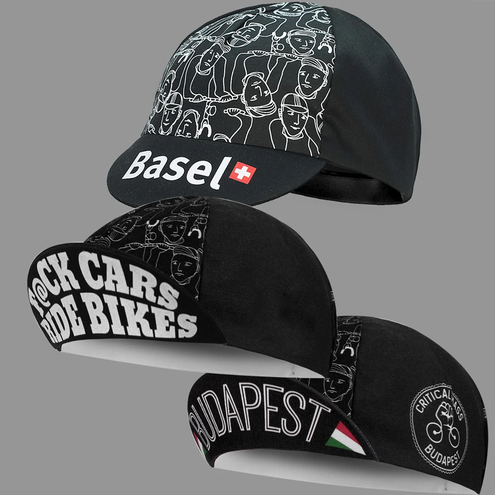 Riders Basel Budapest Multi Black New Classical Cycling Caps OSCROLLING Gorra Ciclismo Unisex