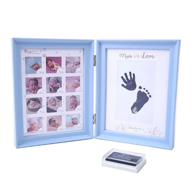 Newborn Baby Hand Foot Print Pad Growth memorial Photo Frame Infant Age Stamp Printing oil Toddler Display