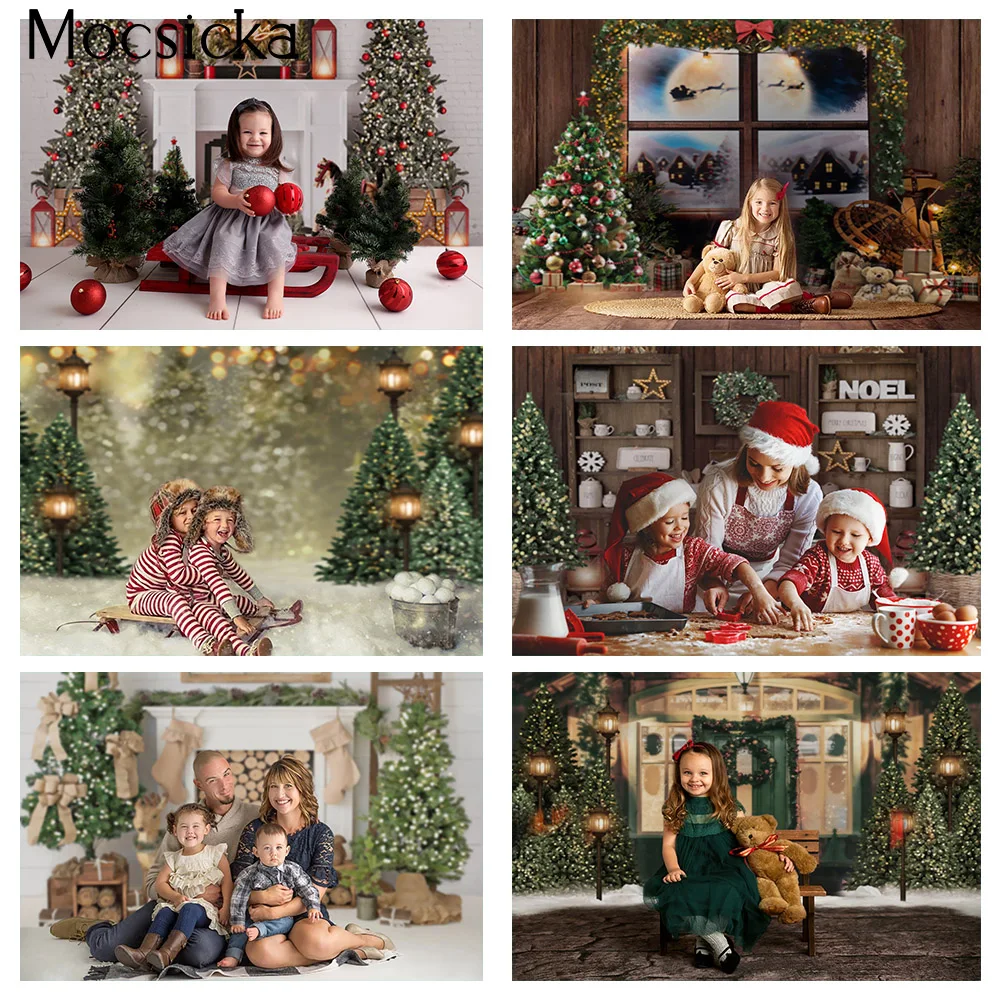 

Merry Christmas Backdrop for Photography Winter Snow Bokeh Photo Background Newborn Children Portrait Photo Booth Backdrop Props