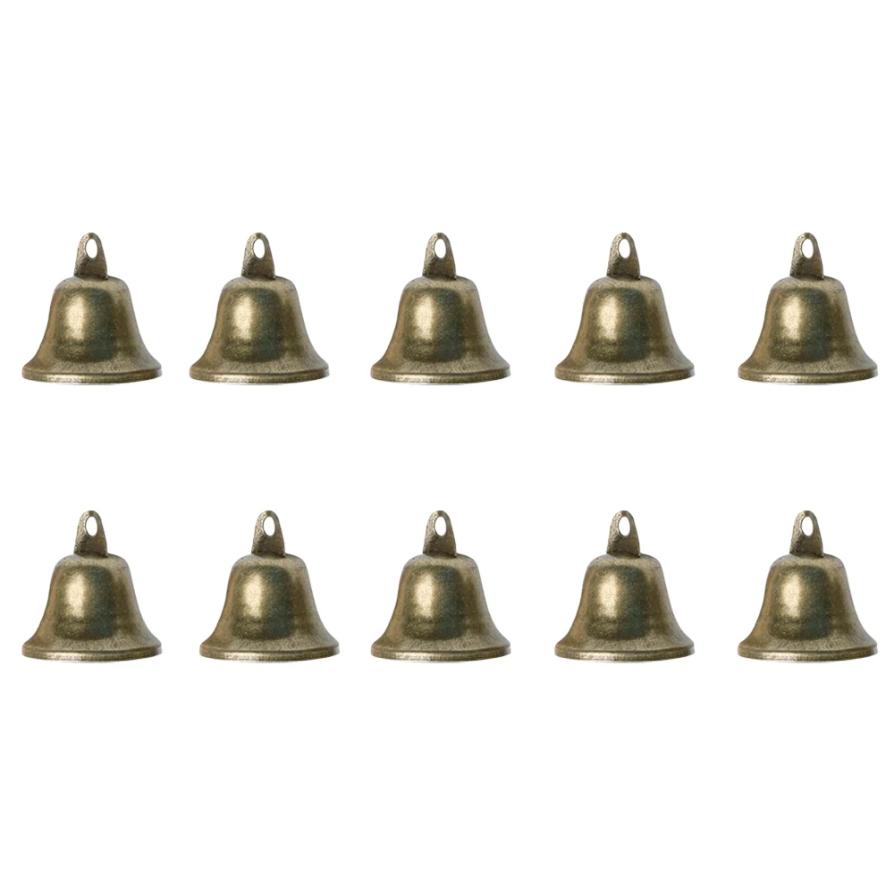 10pcs Vintage Bronze Jingle Bells Dog Potty Training Making Wind Chimes for Festival Party Making Wind Christmas Decoration 38mm