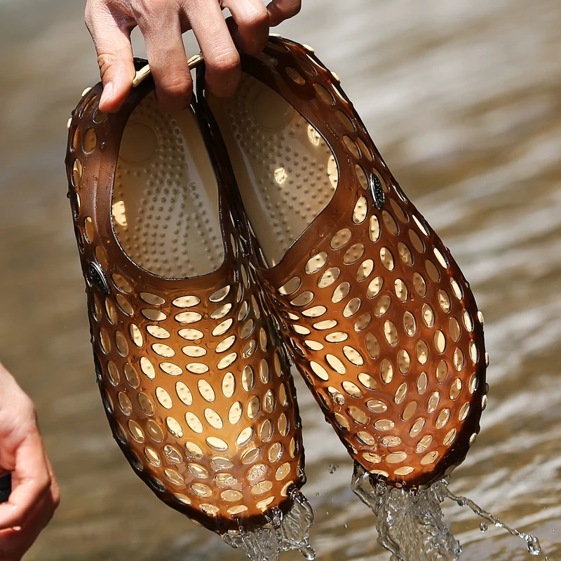 2021 Új Födémgerenda Uniszex cipők men's kültéri Üreges Bukott part vize flats Párnahuzat Be Lélegezhető Könnyűsúly Szandál zapatos Hombre