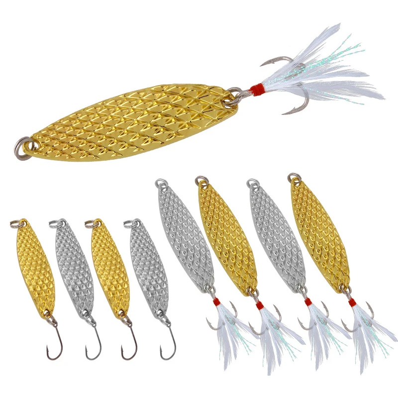 1pcs Metal Sequins Lure Spinner Spoon Laser Artificial Fishing Bait 3.2/4/4.5/5.5/6cm 2.5/5/7/10/15/20g Jigging Fishing Tackle