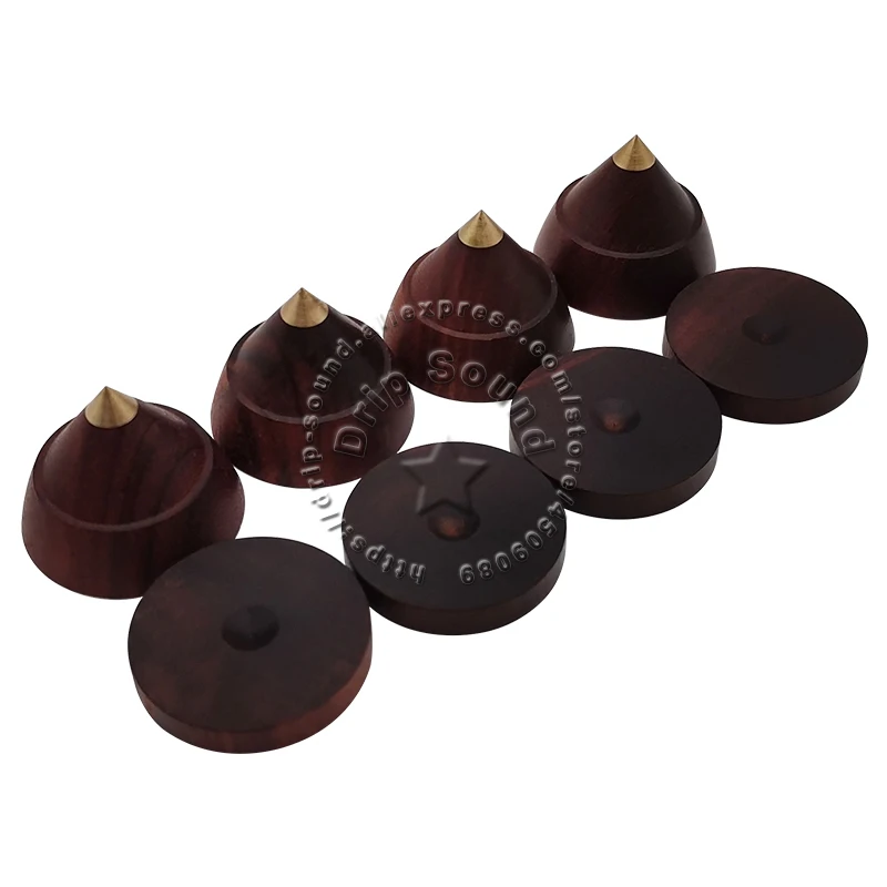 23mm Rosewood Speaker Cone Spike Pad Loudspeaker Box Amplifier Shockproof Stand Isolation Feet Base Pad #3