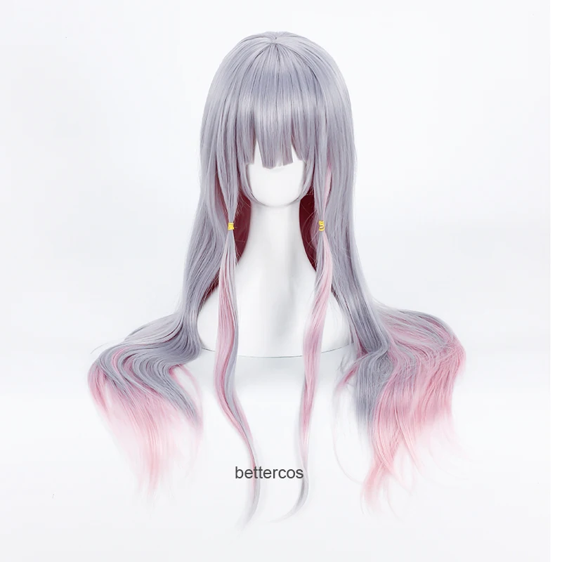 Eromanga Sensei Sagiri Izumi Cosplay Wigs Silver Pink Mixed Heat Resistant Synthetic Hair Wig + Wig Cap